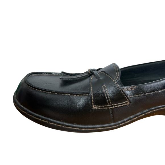 Clarks Ashland Bubble Slip On Black Leather Women Tassel Loafer Comfort Shoes 11 - Picture 5 of 15